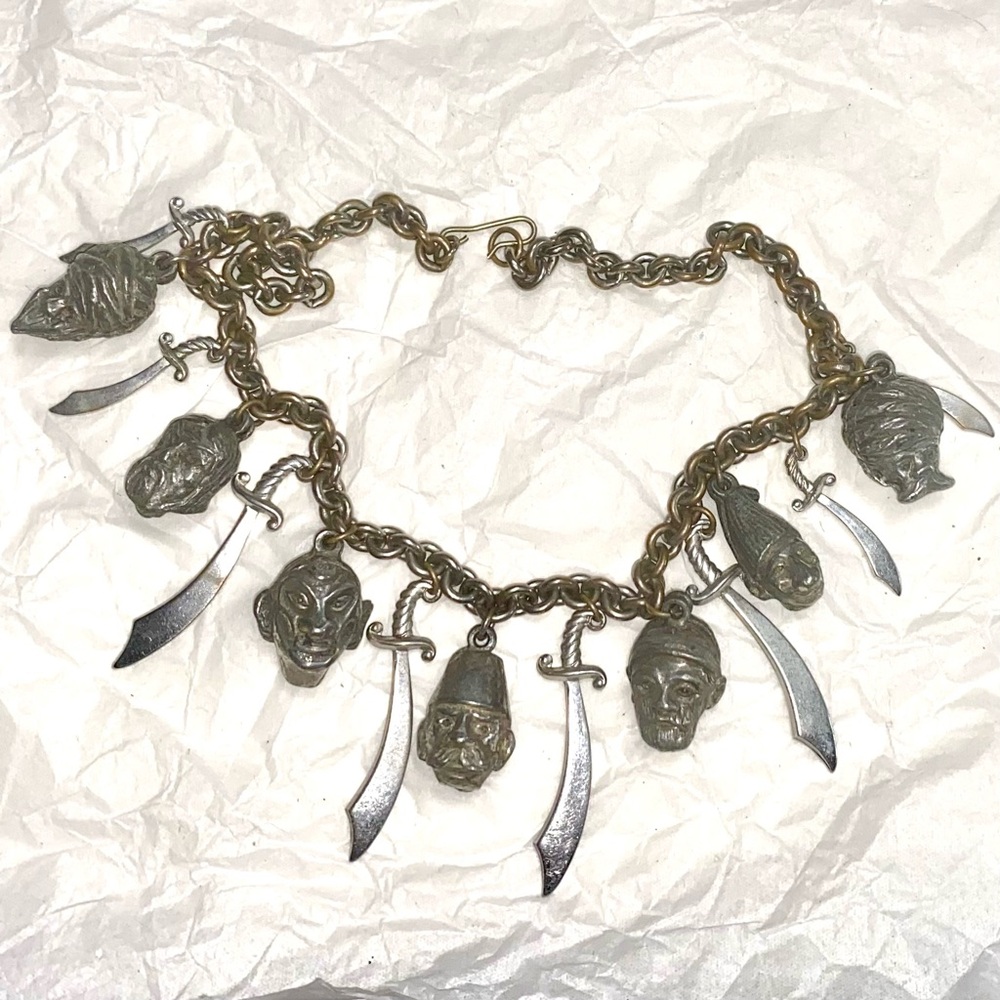 Thief of Baghdad 1940 Korda Pirate Faces Turbans Movie Silver Choker Vintage